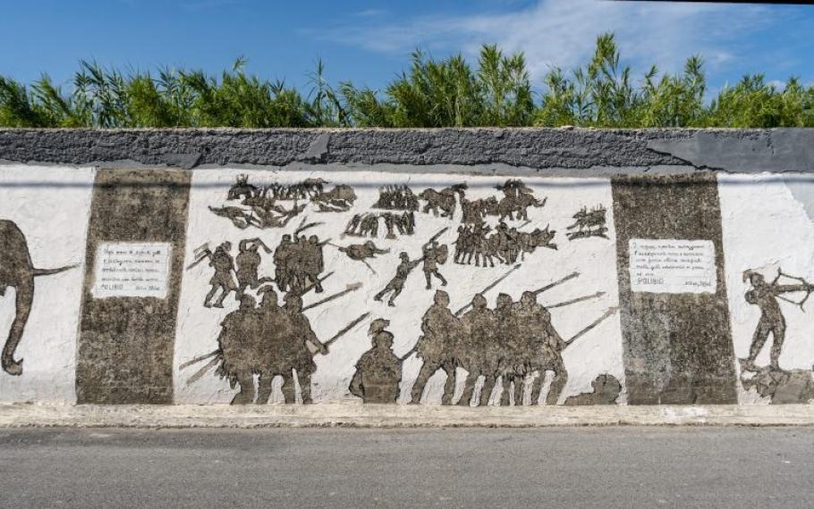 The battle of the Metauro di Agrà: A work of contemporary street art that celebrates history and art